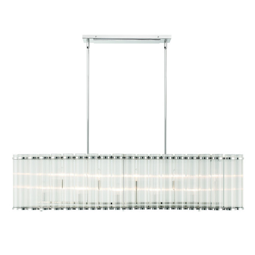 Eurofase - 47240-025 - Ten Light Linear Chandelier - Glasbury - Polished Nickel