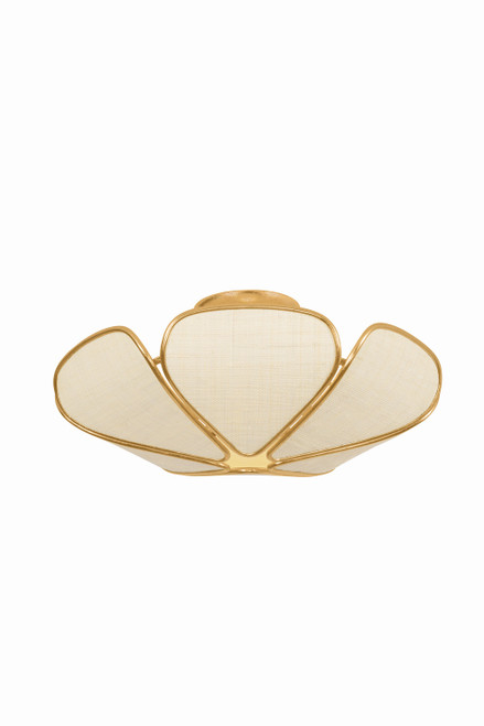 Hudson Valley - 3919-VGL - Three Light Semi Flush Mount - Bayville - Vintage Gold Leaf