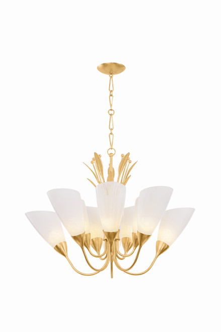 Hudson Valley - 9542-VGL - One Light Chandelier - Forest Glen - Vintage Gold Leaf