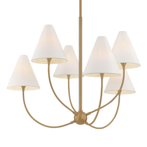 Troy Lighting - F1941-PBR - Six Light Chandelier - Evermore - Patina Brass