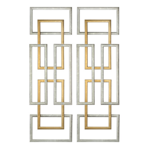 Uttermost - 04145 - Wall Art S/2 - Aerin - Antiqued Gold And Silver Leaf
