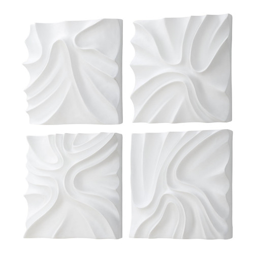 Uttermost - 04368 - Wall Decor S/4 - Snowdrift - White