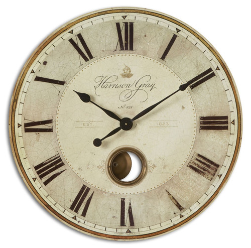Uttermost - 06033 - Wall Clock - Harrison Gray 30 - Brass