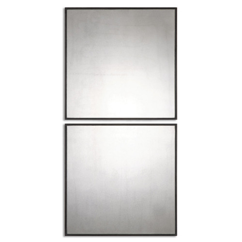 Uttermost - 13932 - Mirror Set Of 2 - Matty Squares - Aged Black w/Red