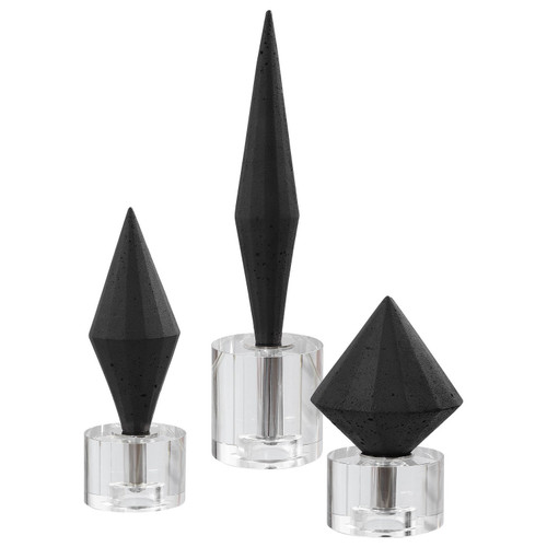 Uttermost - 17916 - Sculptures S/3 - Alize - Marble Atop Crystal Bases