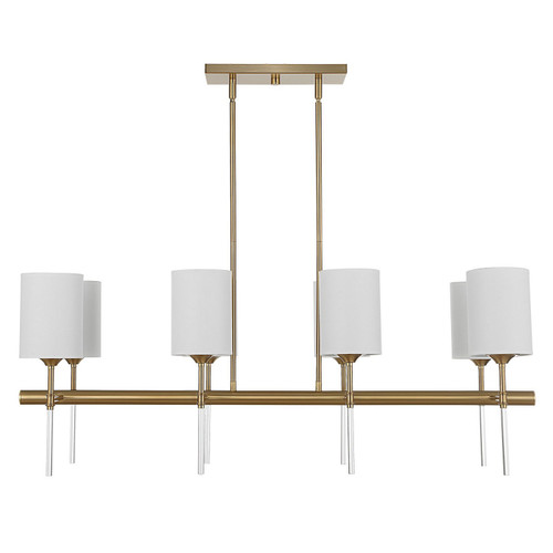 Uttermost - 21388 - Eight Light Linear Chandelier - Awyr - Warm Brass