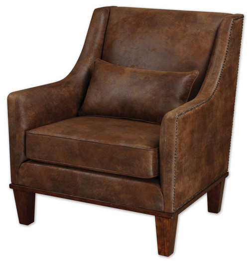 Uttermost - 23030 - Arm Chair - Clay - Antiqued Brass
