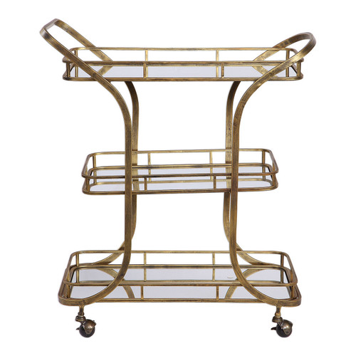 Uttermost - 24876 - Serving Cart - Stassi - Antiqued Gold