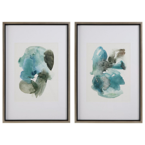 Uttermost - 32291 - Prints Set Of 2 - Blueprints - Champagne Gold