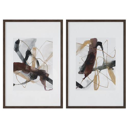 Uttermost - 41440 - Prints Set/2 - Burgundy Interjection - Dark Walnut