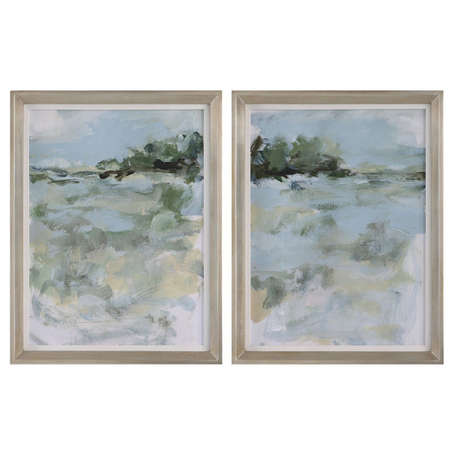 Uttermost - 41454 - Framed Prints Set/2 - Far Away View - Champagne Silver