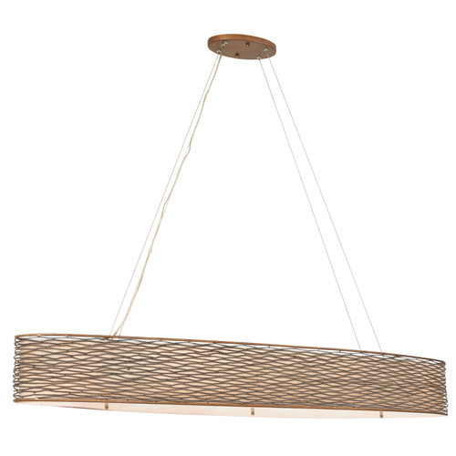 Varaluz - 247N06HO - Six Light Linear Pendant - Flow - Hammered Ore