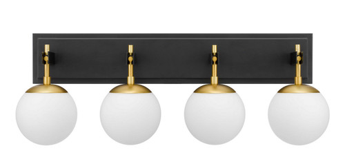 Varaluz - 352B04BLSB - Four Light Bath - Allie - Black/Satin Brass