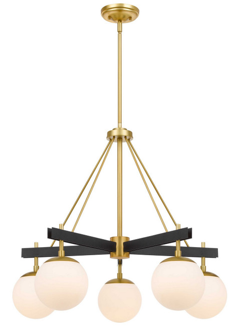 Varaluz - 352C05BLSB - Five Light Chandelier - Allie - Black/Satin Brass