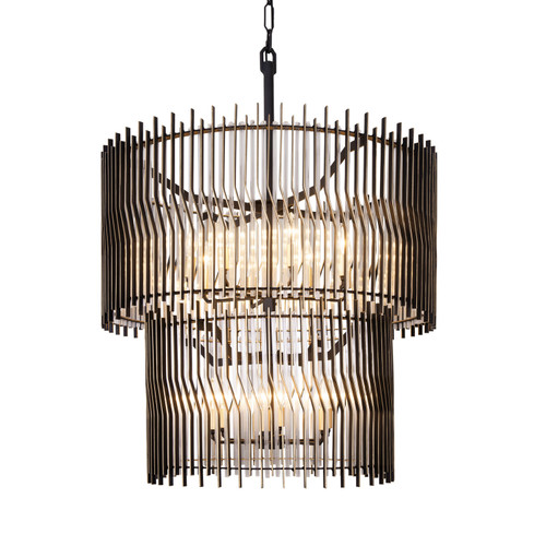 Varaluz - 393C14MBFG - 14 Light Chandelier - Park Row - Matte Black/French Gold