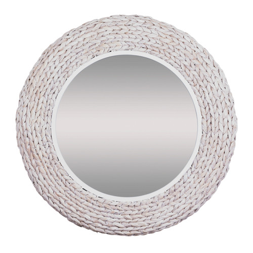 Varaluz - 457MI30MWW - Wall Mirror - Athena - Matte White/Whitewash Seagrass