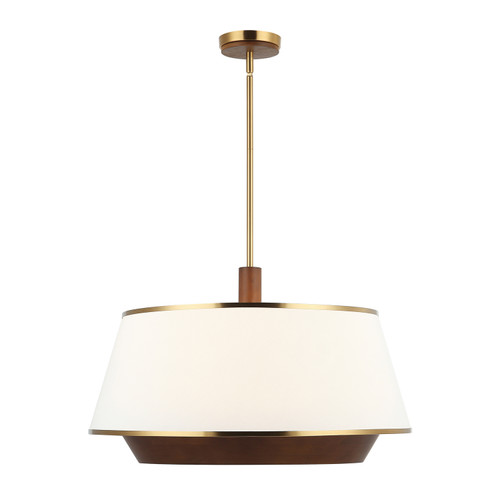 Varaluz - 520P06SBW - Six Light Pendant - Desert Flyer - Satin Brass/Medium Walnut
