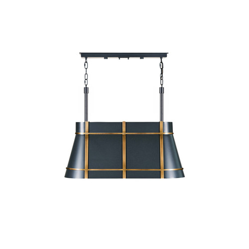 Varaluz - 536N03ZNCBRZ - Three Light Linear Pendant - Brasserie - Blackened Zinc/Heritage Bronze