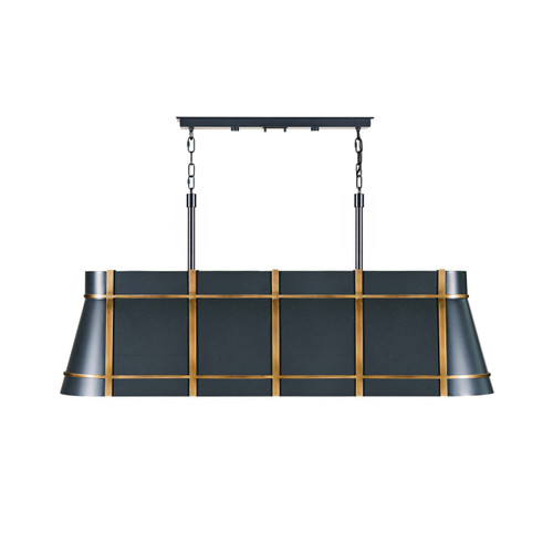 Varaluz - 536N05ZNCBRZ - Five Light Linear Pendant - Brasserie - Blackened Zinc/Heritage Bronze