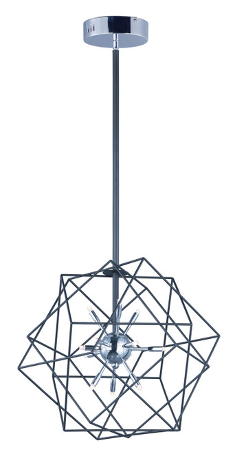 ET2 - E22910-BKPC - LED Pendant - Rubic LED - Black / Polished Chrome