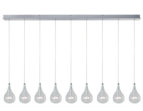 ET2 - E23119-18 - Nine Light Pendant - Larmes - Polished Chrome