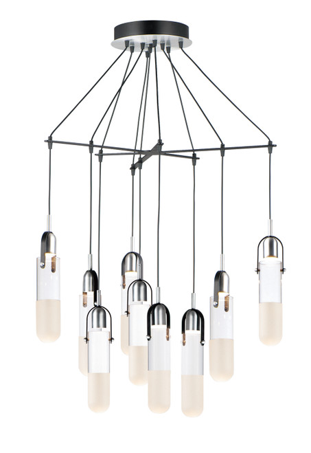 ET2 - E24179-93BKAL - LED Pendant - Capsule - Black / Brushed Aluminum