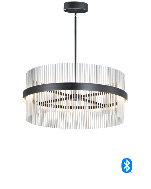 ET2 - E34207-BKSN - LED Pendant - Chimes WiZ - Black / Satin Nickel