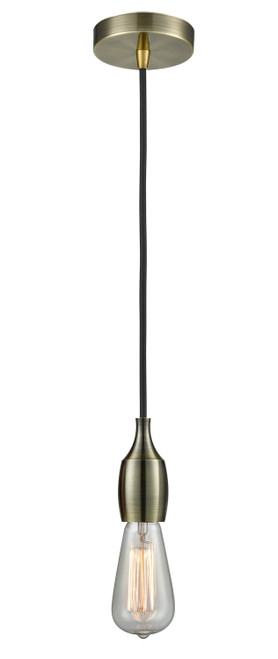 Innovations - 100AB-10BK-3AB - One Light Mini Pendant - Chelsea - Antique Brass