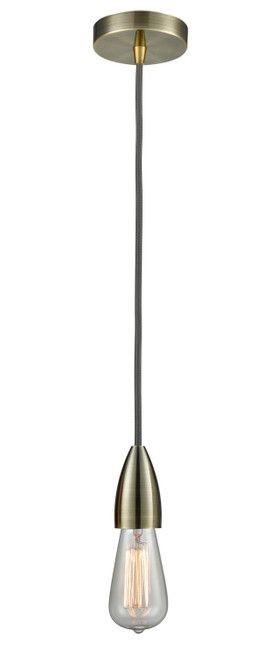 Innovations - 100AB-10GY-4AB - One Light Mini Pendant - Fairchild - Antique Brass