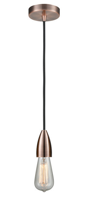 Innovations - 100AC-10BK-4AC - One Light Mini Pendant - Fairchild - Antique Copper