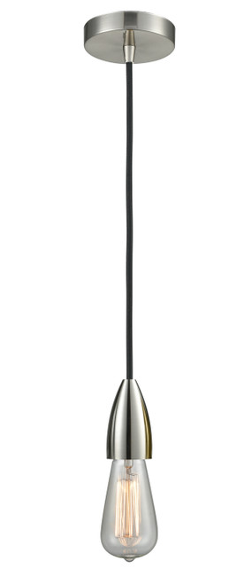 Innovations - 100SN-10BK-4SN - One Light Mini Pendant - Fairchild - Satin Nickel