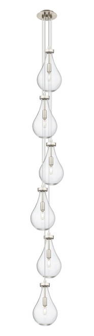 Innovations - 106-451-1P-SN-G451-7CL - Six Light Pendant - Downtown Urban - Brushed Satin Nickel