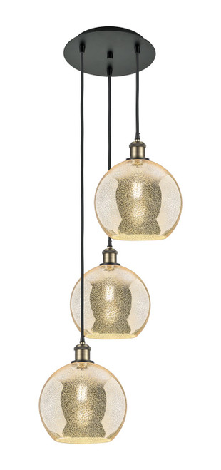 Innovations - 113B-3P-BAB-G128-10 - Three Light Pendant - Ballston - Black Antique Brass