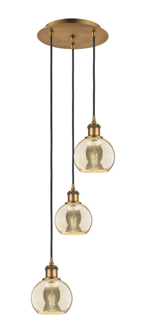Innovations - 113B-3P-BB-G128-6 - Three Light Pendant - Ballston - Brushed Brass