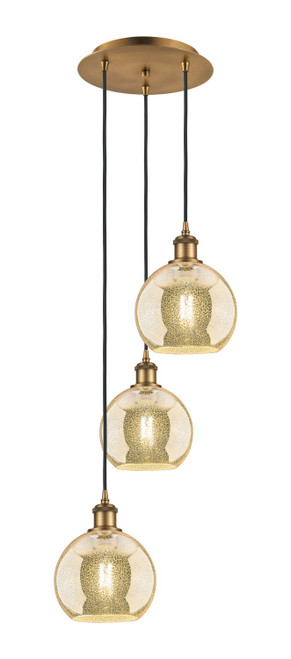 Innovations - 113B-3P-BB-G128-8 - Three Light Pendant - Ballston - Brushed Brass