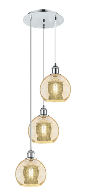 Innovations - 113B-3P-PC-G128-8 - Three Light Pendant - Ballston - Polished Chrome