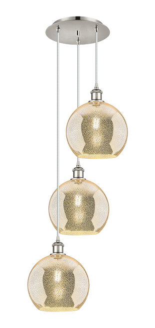 Innovations - 113B-3P-PN-G128-10 - Three Light Pendant - Ballston - Polished Nickel