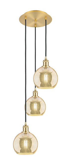 Innovations - 113B-3P-SG-G128-8 - Three Light Pendant - Ballston - Satin Gold