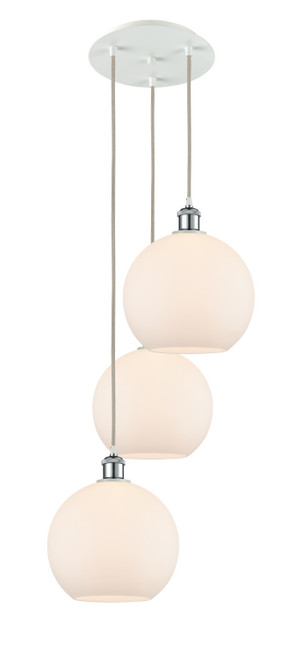 Innovations - 113B-3P-WPC-G121-10 - LED Pendant - Ballston - White Polished Chrome