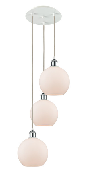 Innovations - 113B-3P-WPC-G121-8 - LED Pendant - Ballston - White Polished Chrome