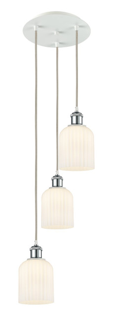 Innovations - 113B-3P-WPC-G559-5GWH - Three Light Pendant - Ballston - White Polished Chrome