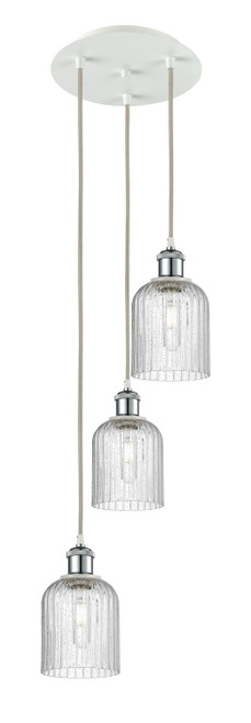 Innovations - 113B-3P-WPC-G559-5SDY - Three Light Pendant - Ballston - White Polished Chrome