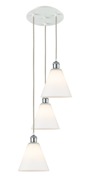 Innovations - 113B-3P-WPC-GBC-81 - LED Pendant - Ballston - White Polished Chrome