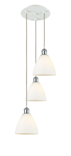 Innovations - 113B-3P-WPC-GBD-751 - LED Pendant - Ballston - White Polished Chrome