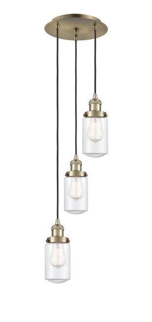 Innovations - 113F-3P-AB-G312 - Three Light Pendant - Franklin Restoration - Antique Brass