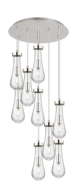Innovations - 119-451-1P-PN-G451-4CL - Nine Light Pendant - Downtown Urban - Polished Nickel