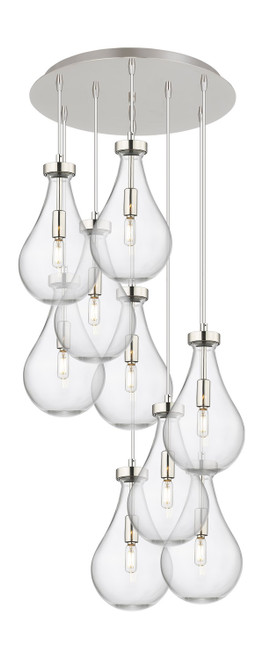 Innovations - 119-451-1P-PN-G451-7CL - Nine Light Pendant - Downtown Urban - Polished Nickel