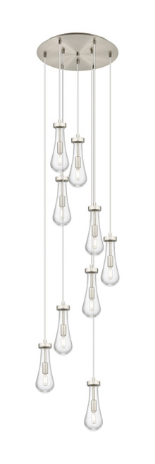 Innovations - 119-451-1P-SN-G451-4CL - Nine Light Pendant - Downtown Urban - Brushed Satin Nickel