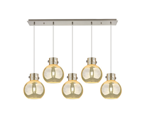 Innovations - 125-410-1PS-PN-G410-8ME - Five Light Linear Pendant - Newton - Polished Nickel