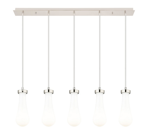 Innovations - 125-451-1P-PN-G451-4GWH - Five Light Linear Pendant - Downtown Urban - Brushed Polished Nickel